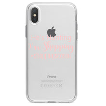 DistinctInk® Clear Shockproof Hybrid Case for Apple iPhone / Samsung Galaxy / Google Pixel - He's Hunting - I'm Shopping - #shoppingseason