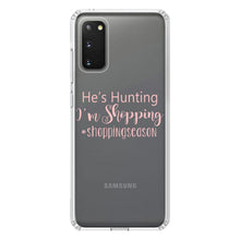 DistinctInk® Clear Shockproof Hybrid Case for Apple iPhone / Samsung Galaxy / Google Pixel - He's Hunting - I'm Shopping - #shoppingseason