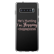 DistinctInk® Clear Shockproof Hybrid Case for Apple iPhone / Samsung Galaxy / Google Pixel - He's Hunting - I'm Shopping - #shoppingseason