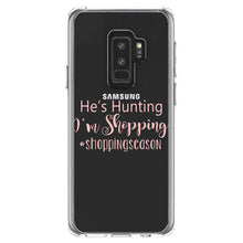 DistinctInk® Clear Shockproof Hybrid Case for Apple iPhone / Samsung Galaxy / Google Pixel - He's Hunting - I'm Shopping - #shoppingseason