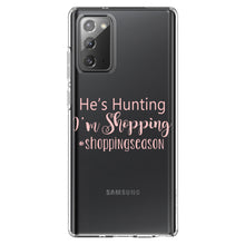DistinctInk® Clear Shockproof Hybrid Case for Apple iPhone / Samsung Galaxy / Google Pixel - He's Hunting - I'm Shopping - #shoppingseason