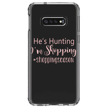 DistinctInk® Clear Shockproof Hybrid Case for Apple iPhone / Samsung Galaxy / Google Pixel - He's Hunting - I'm Shopping - #shoppingseason