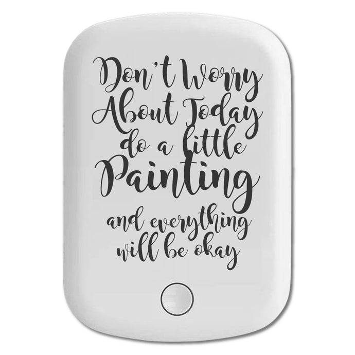 DistinctInk Magnetic Battery Pack, Wireless Portable Charger with USB-C Cable, Compatible with MagSafe iPhone 14 / 13 / 12 Series - Don't Worry About Today Do A Little Painting