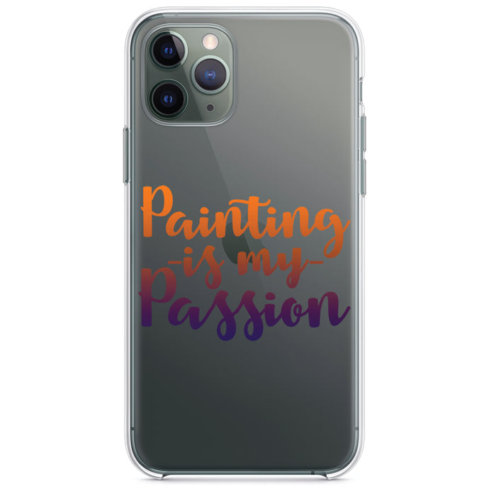 DistinctInk® Clear Shockproof Hybrid Case for Apple iPhone / Samsung Galaxy / Google Pixel - Painting is My Passion