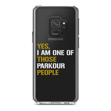 DistinctInk® Clear Shockproof Hybrid Case for Apple iPhone / Samsung Galaxy / Google Pixel - Yes I Am One of Those Parkour People