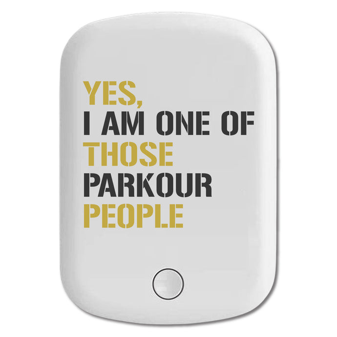 DistinctInk Magnetic Battery Pack, Wireless Portable Charger with USB-C Cable, Compatible with MagSafe iPhone 14 / 13 / 12 Series - Yes I Am One of Those Parkour People