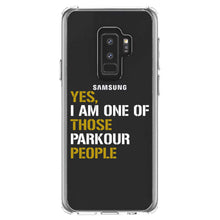 DistinctInk® Clear Shockproof Hybrid Case for Apple iPhone / Samsung Galaxy / Google Pixel - Yes I Am One of Those Parkour People