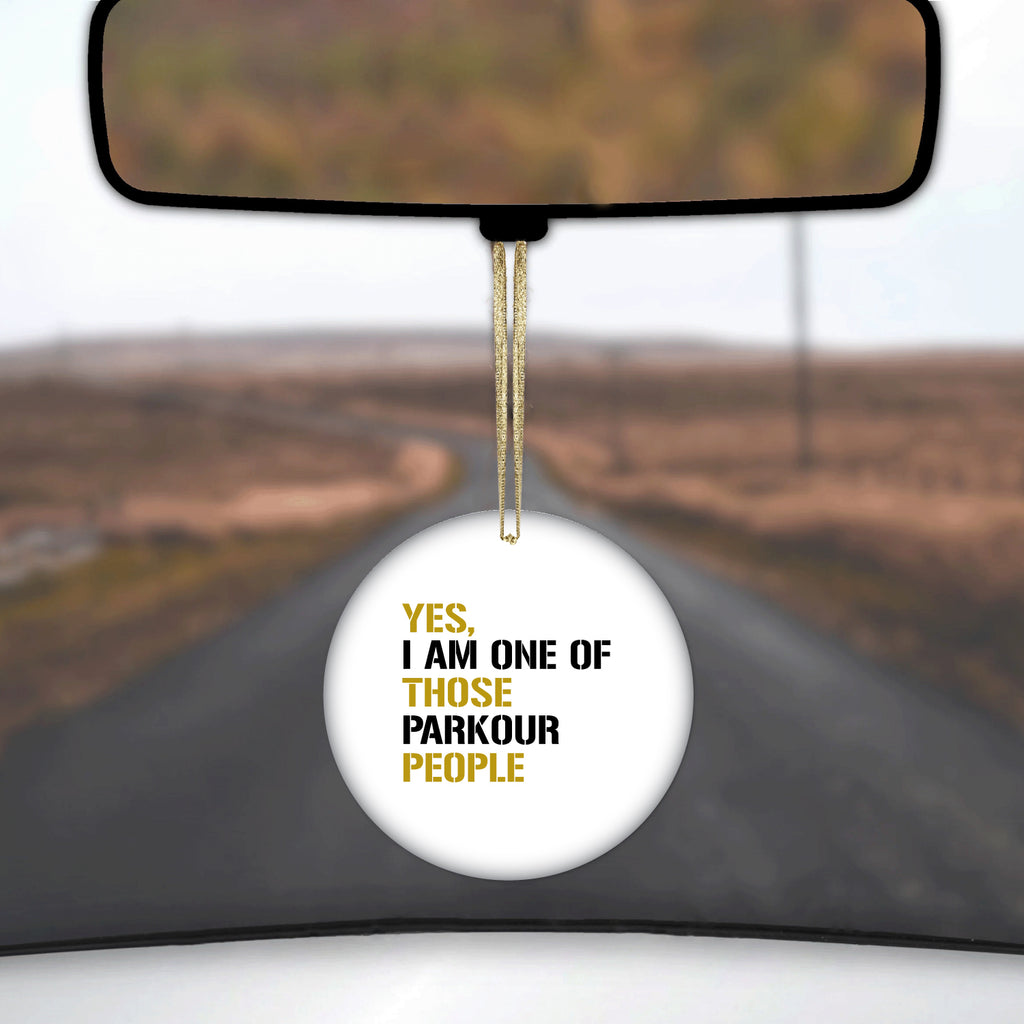 Yes I Am One of Those Parkour People Ceramic Ornament, view 3
