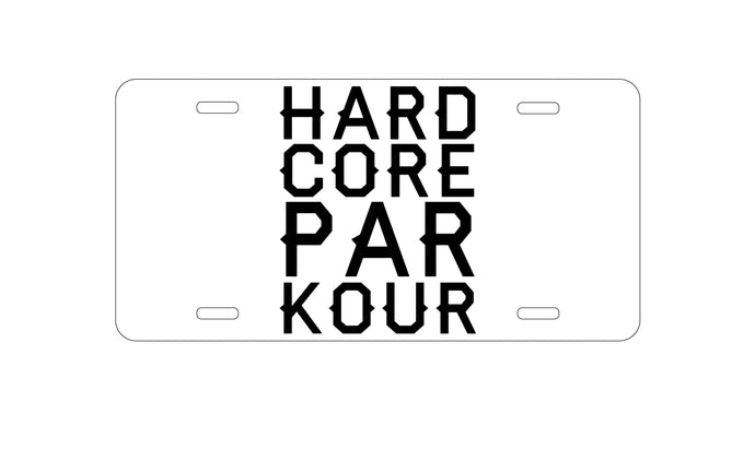 DistinctInk Custom Aluminum Decorative Vanity Front License Plate - Hard Core Parkour