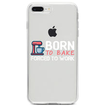 DistinctInk® Clear Shockproof Hybrid Case for Apple iPhone / Samsung Galaxy / Google Pixel - Born to Bake Forced to Work