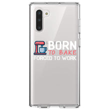 DistinctInk® Clear Shockproof Hybrid Case for Apple iPhone / Samsung Galaxy / Google Pixel - Born to Bake Forced to Work
