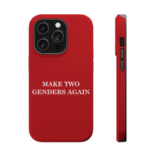 DistinctInk Tough Case for Apple iPhone, Compatible with MagSafe Charging - Make Two Genders Again