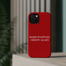 DistinctInk Tough Case for Apple iPhone, Compatible with MagSafe Charging - Make Waffles Crispy Again