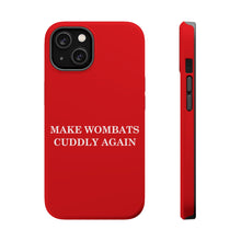 DistinctInk Tough Case for Apple iPhone, Compatible with MagSafe Charging - Make Wombats Cuddly Again