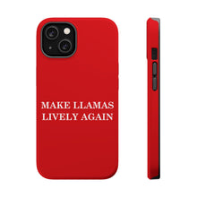 DistinctInk Tough Case for Apple iPhone, Compatible with MagSafe Charging - Make Llamas Lively Again