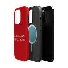 DistinctInk Tough Case for Apple iPhone, Compatible with MagSafe Charging - Make Llamas Lively Again