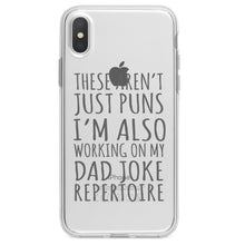 DistinctInk® Clear Shockproof Hybrid Case for Apple iPhone / Samsung Galaxy / Google Pixel - Not Just Puns I'm Also Working Dad Joke