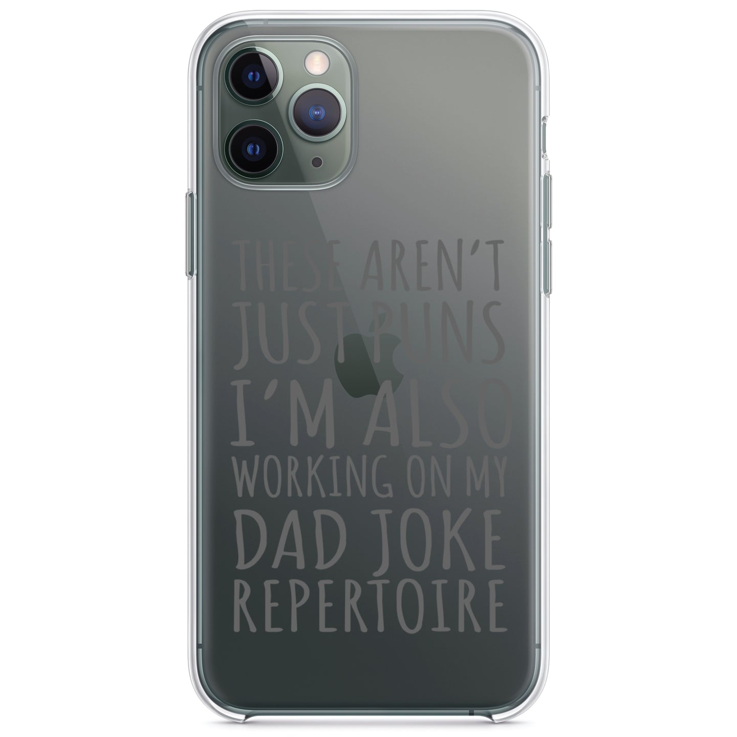 DistinctInk® Clear Shockproof Hybrid Case for Apple iPhone / Samsung Galaxy / Google Pixel - Not Just Puns I'm Also Working Dad Joke