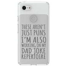 DistinctInk® Clear Shockproof Hybrid Case for Apple iPhone / Samsung Galaxy / Google Pixel - Not Just Puns I'm Also Working Dad Joke
