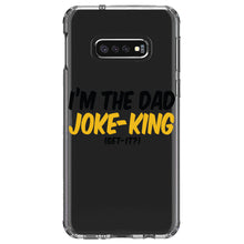 DistinctInk® Clear Shockproof Hybrid Case for Apple iPhone / Samsung Galaxy / Google Pixel - I'm the Dad Joke-King (Get-It?)