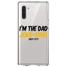 DistinctInk® Clear Shockproof Hybrid Case for Apple iPhone / Samsung Galaxy / Google Pixel - I'm the Dad Joke-King (Get-It?)