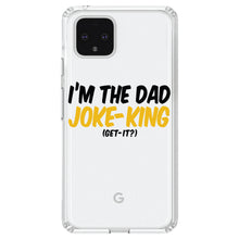 DistinctInk® Clear Shockproof Hybrid Case for Apple iPhone / Samsung Galaxy / Google Pixel - I'm the Dad Joke-King (Get-It?)