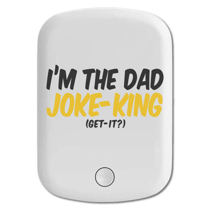 DistinctInk Magnetic Battery Pack, Wireless Portable Charger with USB-C Cable, Compatible with MagSafe iPhone 14 / 13 / 12 Series - I'm the Dad Joke-King (Get-It?)