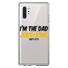 DistinctInk® Clear Shockproof Hybrid Case for Apple iPhone / Samsung Galaxy / Google Pixel - I'm the Dad Joke-King (Get-It?)