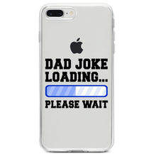 DistinctInk® Clear Shockproof Hybrid Case for Apple iPhone / Samsung Galaxy / Google Pixel - Dad Joke Loading Please Wait - Blue