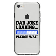 DistinctInk® Clear Shockproof Hybrid Case for Apple iPhone / Samsung Galaxy / Google Pixel - Dad Joke Loading Please Wait - Blue