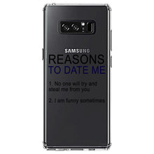 DistinctInk® Clear Shockproof Hybrid Case for Apple iPhone / Samsung Galaxy / Google Pixel - Reasons To Date Me: No One Will Steal Me