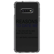 DistinctInk® Clear Shockproof Hybrid Case for Apple iPhone / Samsung Galaxy / Google Pixel - Reasons To Date Me: No One Will Steal Me