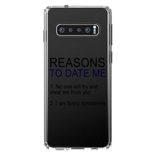 DistinctInk® Clear Shockproof Hybrid Case for Apple iPhone / Samsung Galaxy / Google Pixel - Reasons To Date Me: No One Will Steal Me