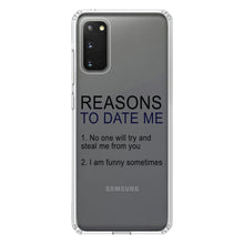 DistinctInk® Clear Shockproof Hybrid Case for Apple iPhone / Samsung Galaxy / Google Pixel - Reasons To Date Me: No One Will Steal Me