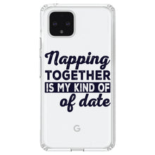 DistinctInk® Clear Shockproof Hybrid Case for Apple iPhone / Samsung Galaxy / Google Pixel - Napping Together is My Kind of Date