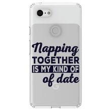 DistinctInk® Clear Shockproof Hybrid Case for Apple iPhone / Samsung Galaxy / Google Pixel - Napping Together is My Kind of Date