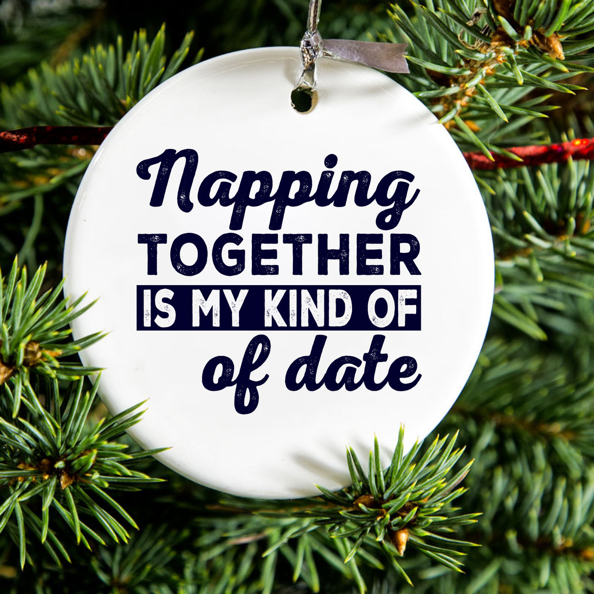 Napping Together is My Kind of Date Ceramic Ornament, view 2
