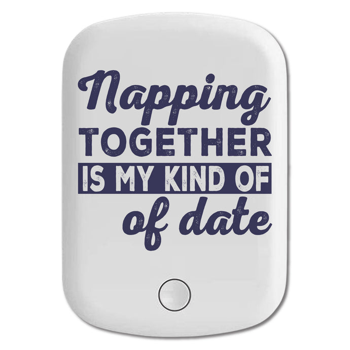 DistinctInk Magnetic Battery Pack, Wireless Portable Charger with USB-C Cable, Compatible with MagSafe iPhone 14 / 13 / 12 Series - Napping Together is My Kind of Date