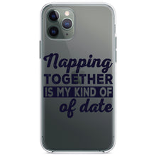 DistinctInk® Clear Shockproof Hybrid Case for Apple iPhone / Samsung Galaxy / Google Pixel - Napping Together is My Kind of Date