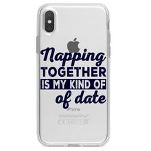 DistinctInk® Clear Shockproof Hybrid Case for Apple iPhone / Samsung Galaxy / Google Pixel - Napping Together is My Kind of Date