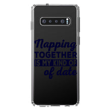 DistinctInk® Clear Shockproof Hybrid Case for Apple iPhone / Samsung Galaxy / Google Pixel - Napping Together is My Kind of Date