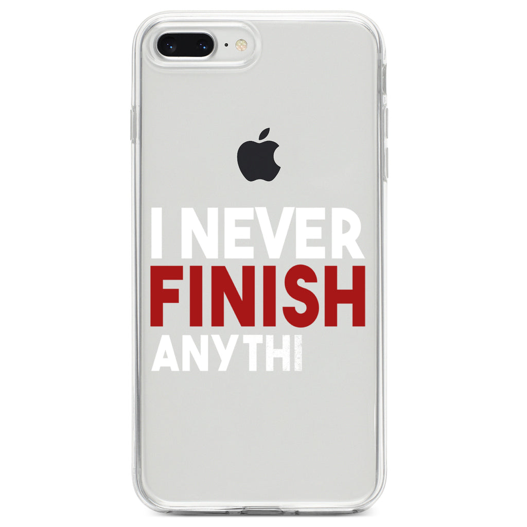 I Never Finish Anythi Clear Shockproof iPhone Case, view 6