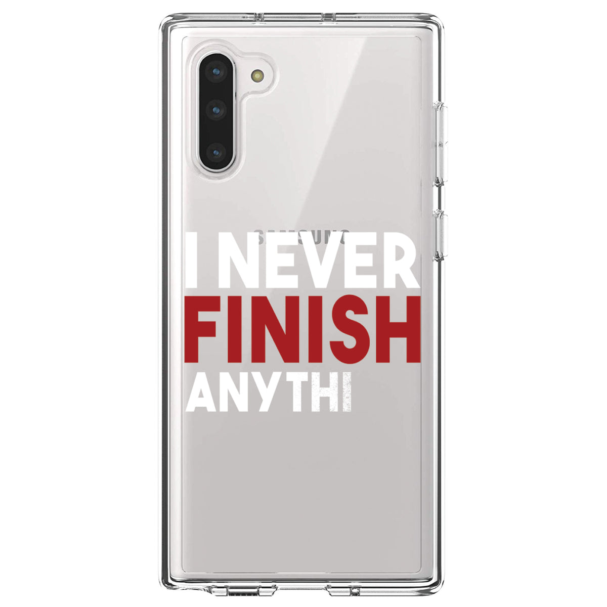 I Never Finish Anythi Clear Shockproof iPhone Case, view 9