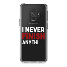 DistinctInk® Clear Shockproof Hybrid Case for Apple iPhone / Samsung Galaxy / Google Pixel - I Never Finish Anythi