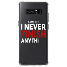 DistinctInk® Clear Shockproof Hybrid Case for Apple iPhone / Samsung Galaxy / Google Pixel - I Never Finish Anythi