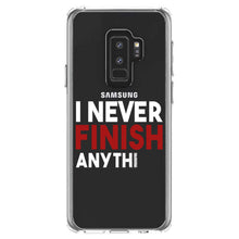 DistinctInk® Clear Shockproof Hybrid Case for Apple iPhone / Samsung Galaxy / Google Pixel - I Never Finish Anythi
