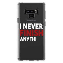 DistinctInk® Clear Shockproof Hybrid Case for Apple iPhone / Samsung Galaxy / Google Pixel - I Never Finish Anythi