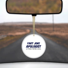 DistinctInk® Hanging Ceramic Christmas Tree Ornament with Gold String - Great Gift / Present - 2 3/4 inch Diameter - Fart Joke Apologist I Think They're a Gas