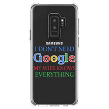 DistinctInk® Clear Shockproof Hybrid Case for Apple iPhone / Samsung Galaxy / Google Pixel - Don't Need Google My Wife Knows Everything
