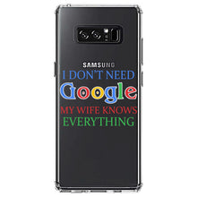 DistinctInk® Clear Shockproof Hybrid Case for Apple iPhone / Samsung Galaxy / Google Pixel - Don't Need Google My Wife Knows Everything